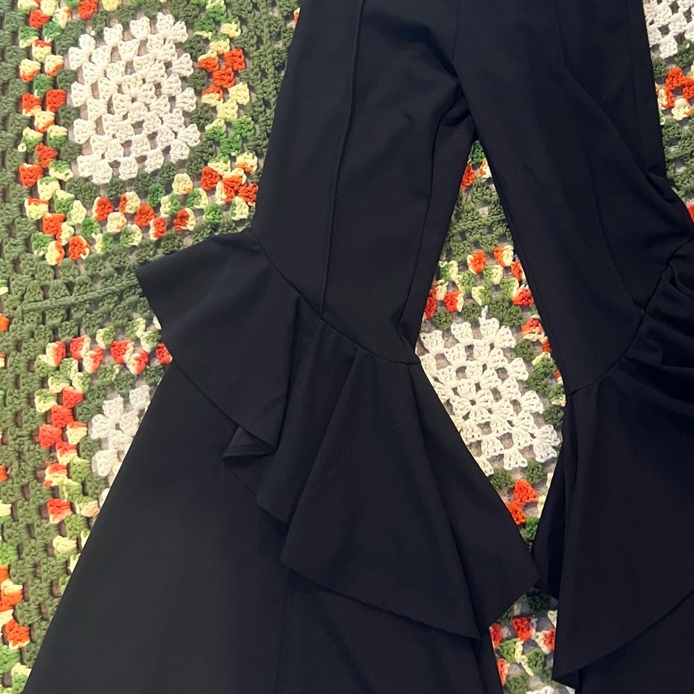 Senorita Black Ruffle Belle Women's Flare Pants - Picture 3 of 5